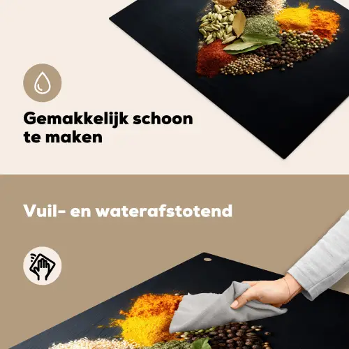 Specerijen - Mix - Hartvorm - Zwart Inductie beschemer met haakjes klein -ky-schoon-nl