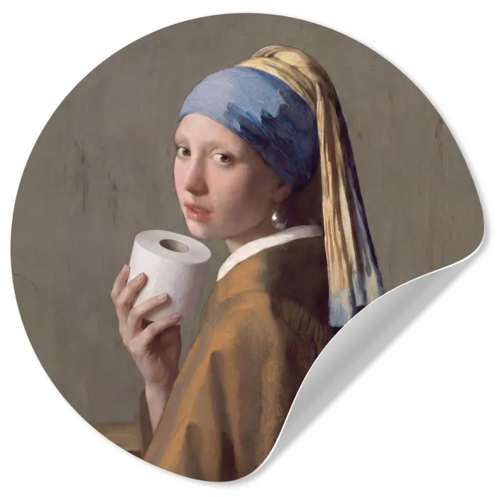 Klassiek - Humor - Kleurrijk Wandcirkel behangsticker klein -3d
