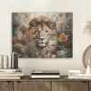 Leeuw - Wilde dieren - Planten - Natuur - Bloemen PET vilt klein -sfeer1