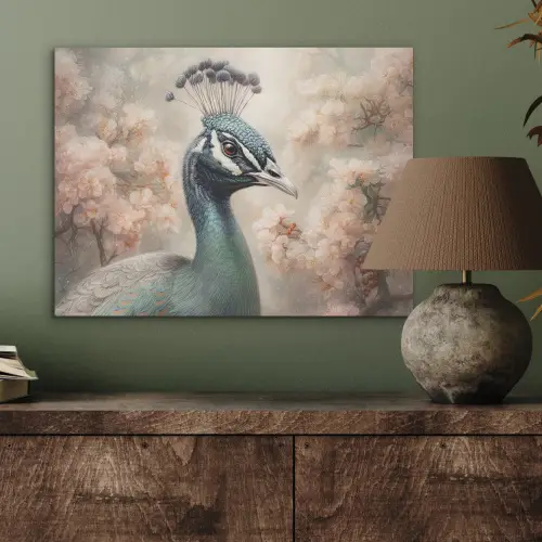 Pauw - Vogels - Bloemen - Boom - Botanisch PET vilt klein -sfeer2
