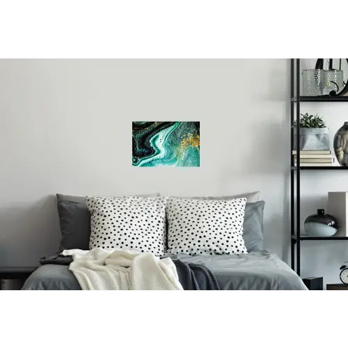 Marmerlook - Blauw - Goud - Glitter - Luxe - Marmer Muursticker klein -slaapkamer