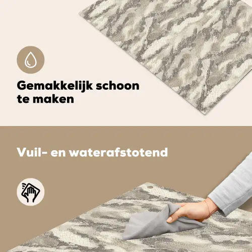 Slang - Patroon - Taupe Inductie beschemer met haakjes klein 777 -ky-schoon-nl