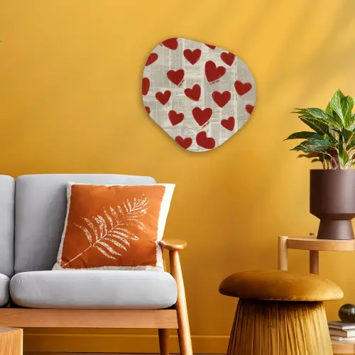 Hartjes - Krant - Loveyou Wandcirkel Organisch Forex 3mm klein -sfeer4