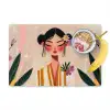 Vrouw - Bloemen - Pastel Placemat vinyl groot -zzzproduct_Kitchenyeah-website