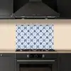 Patroon - Tegel - Blauw keuken achterwand spatscherm klein 900 -sfeer1