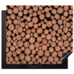 Houtblokken - Textuur - Patroon - Bruin - Rustiek Inductie beschermer vinyl 3mm middel -3d
