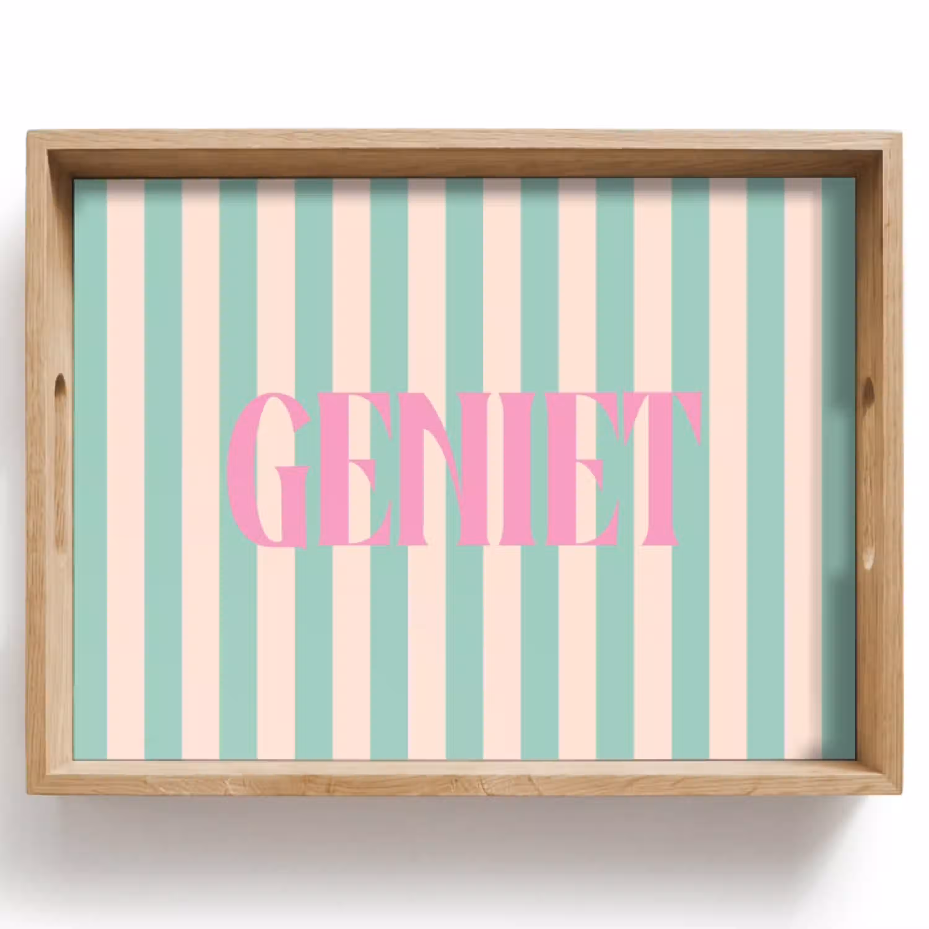 Roze - Groen - Strepen - Geniet Dienblad Rechthoek middel -z3d_shopping