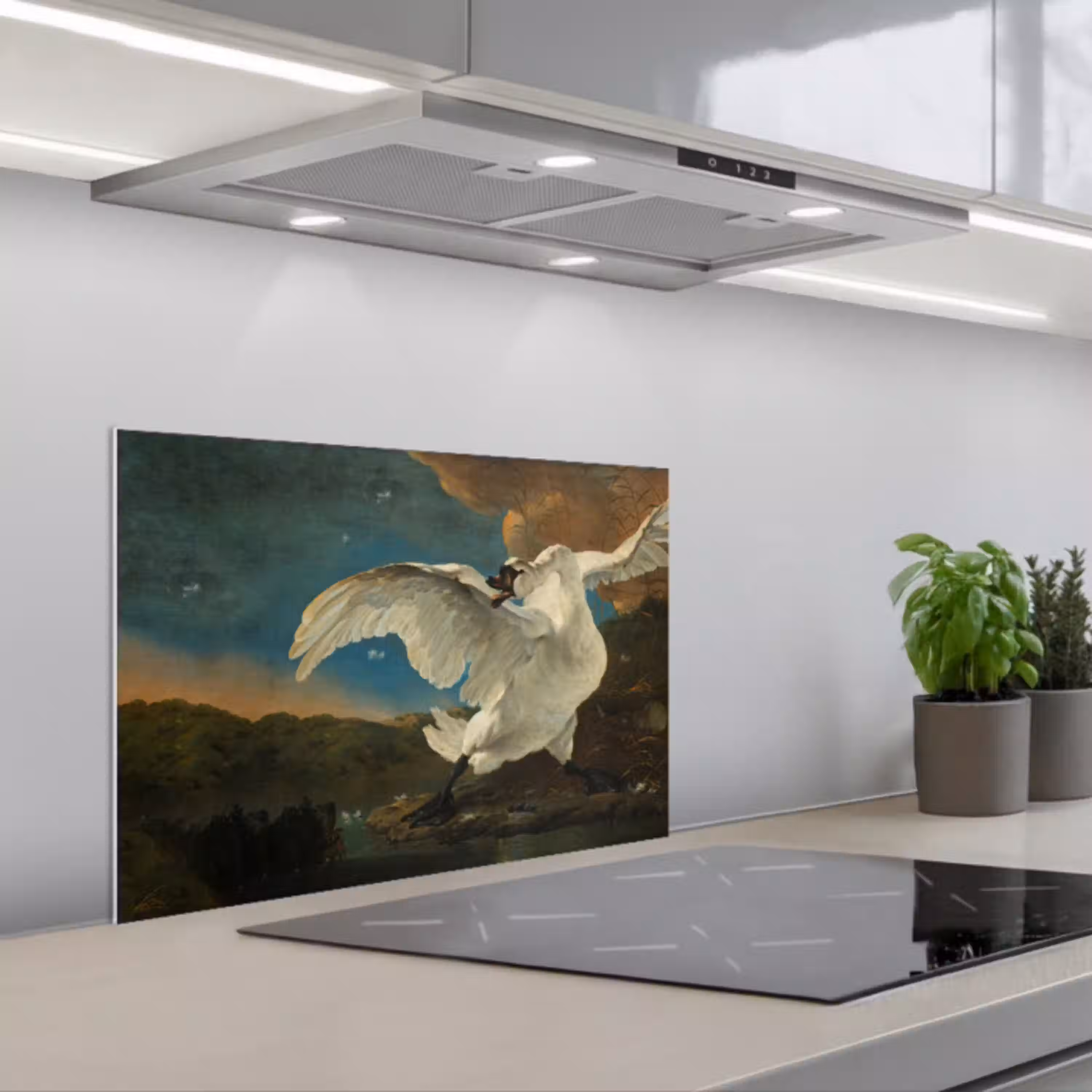 Zwaan - Oude meesters - Jan Asselijn keuken achterwand spatscherm klein -3d_schuin