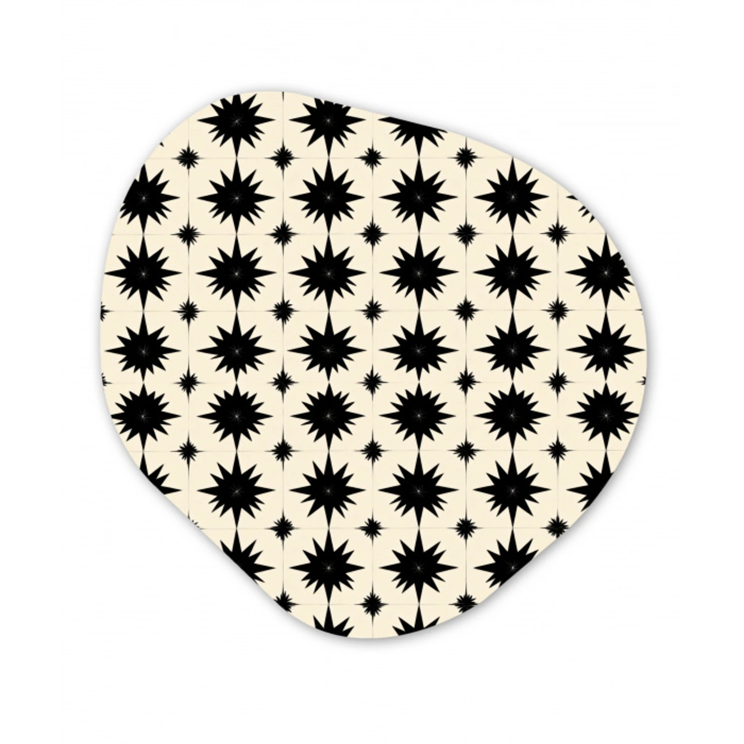 Stervormen - Geometrisch - Zwart Wandcirkel Organisch Forex 3mm klein 629 -3d