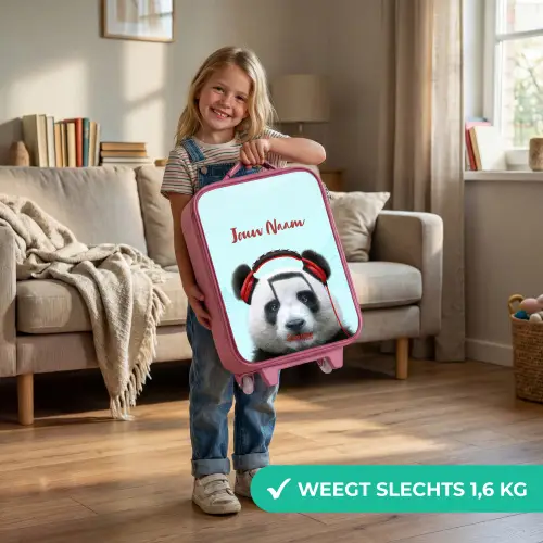 Kees de Panda Kinderkoffer - Roze klein -sfeer2_NL