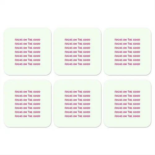 Focus on the good - Roze onderzetter kurk middel -3d