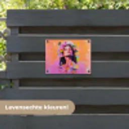 Portret - Bloemenkroon - Vrouw tuinposter los doek klein -sfeer3
