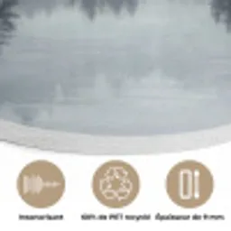 Bos - Meer - Mist - Natuur - Grijs Akoestische PET Vilt - Rond klein -closeup_FR