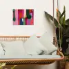 Kleurvakken - Recht - Rond - Abstract tuinposter los doek klein -sfeer7