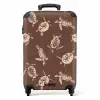 Patronen - Schildpadden op bruine achtergrond NBS - Handbagage koffer - Kinderen Unisex middel -productfoto_recht
