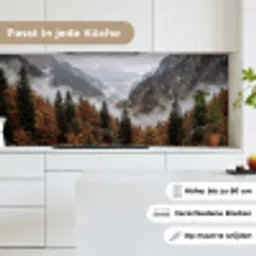 Bergen - Vallei - Mist - Herfst - Natuur keuken achterwand 2 middel -sfeer4_DE