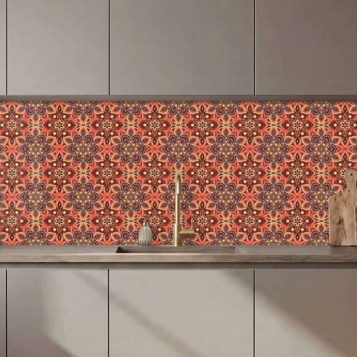 Mandala - Bloemen - Patroon - Retro keuken achterwand 2 middel 871 zz_3dshopping