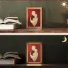 Abstract - Moeder - Kind - Rood Light Box met kabel (Tafellamp) klein -sfeer3