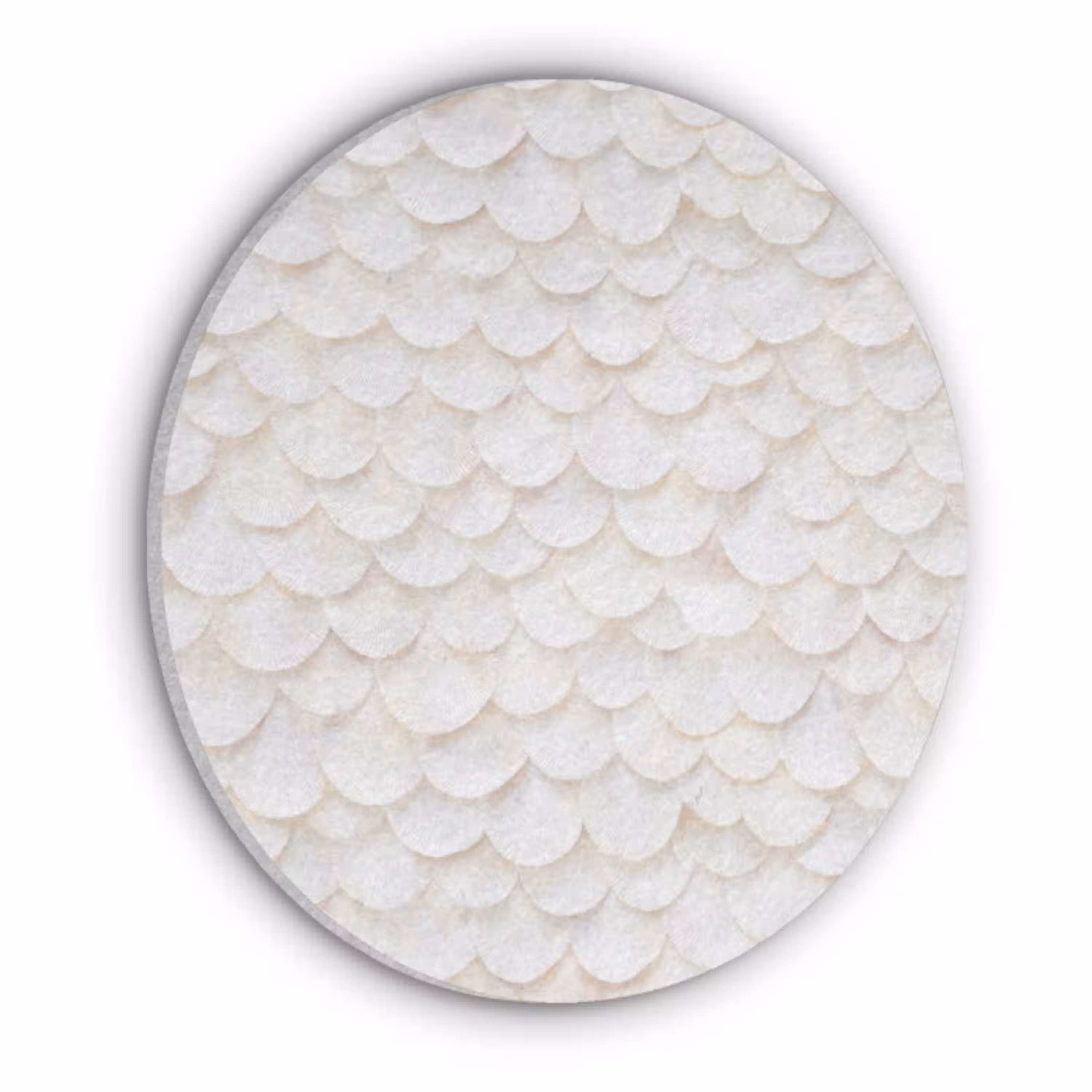 Schubben - Wit - Elegant Akoestische PET Vilt - Rond klein 838 -3d
