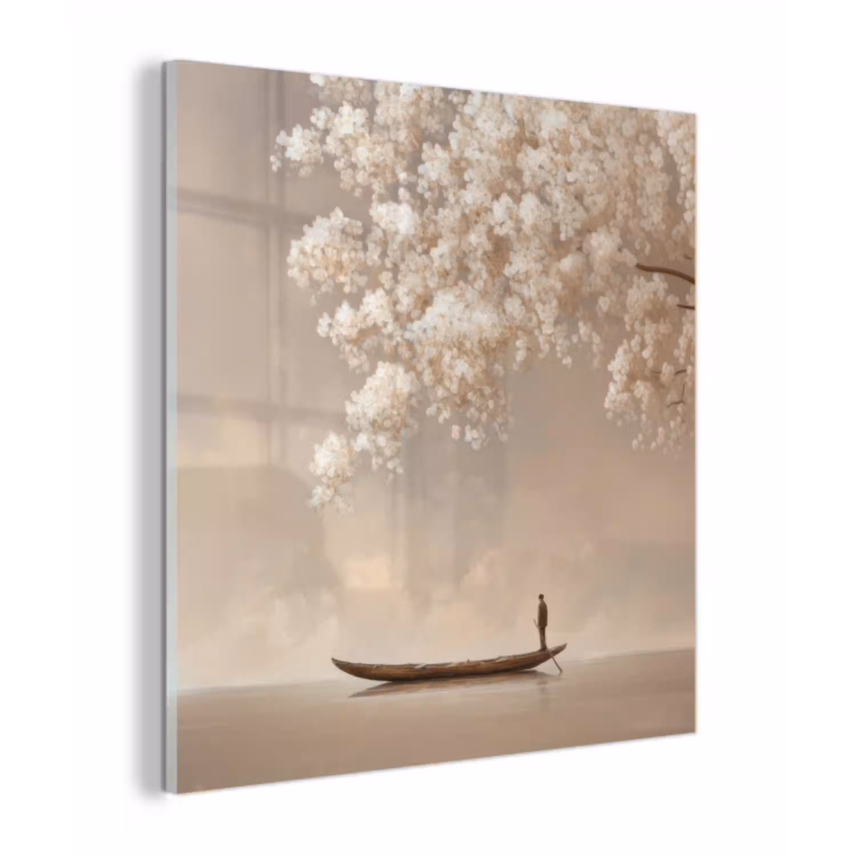 Bloesems - Wit - Boot - Minimalistisch plexiglas 5mm klein -z3d