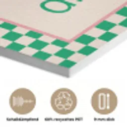 Quote - Groen - Geblokt - Keuken PET vilt klein -closeup_DE