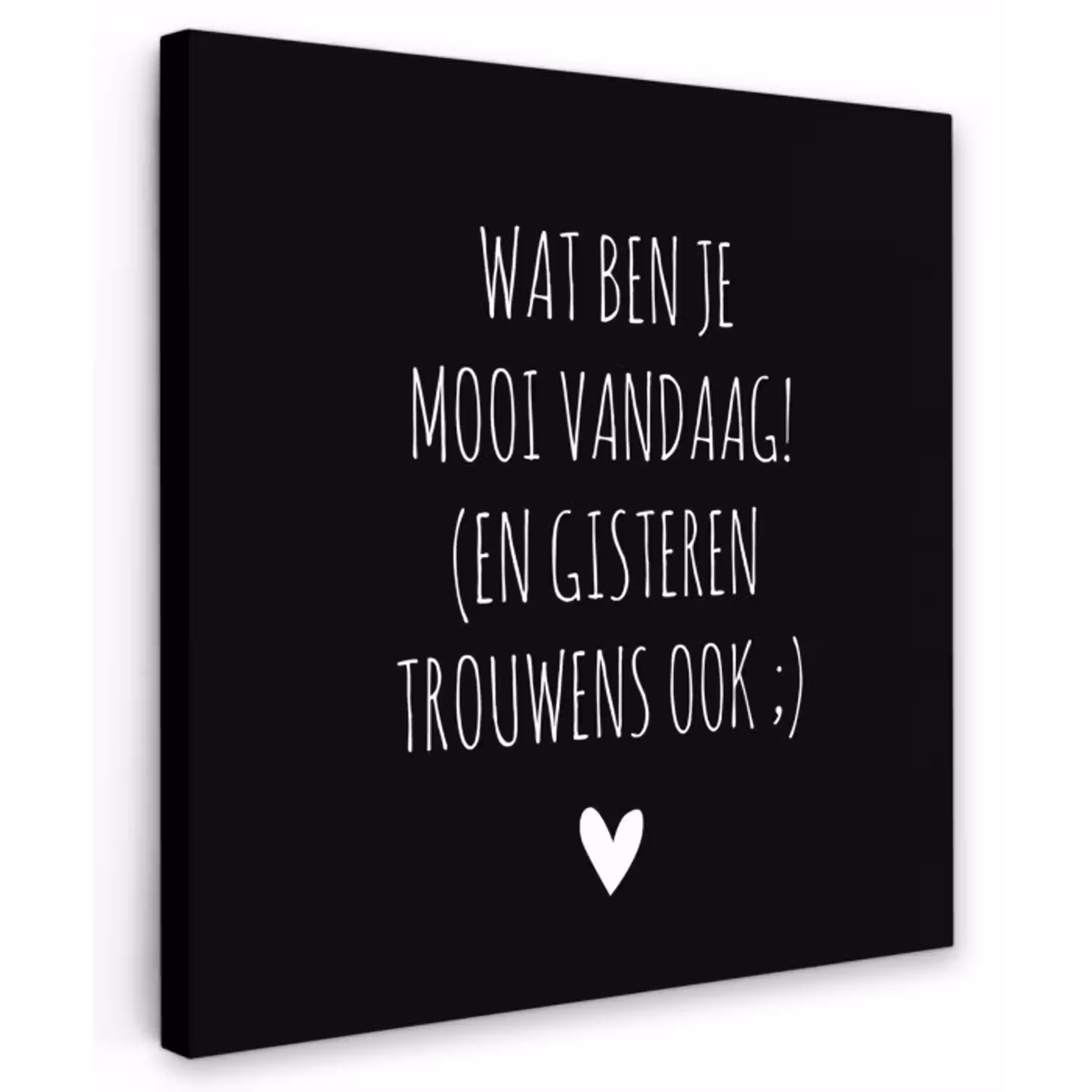 Spreuken - Quotes - Wat ben je mooi vandaag Tuinposter op houten frame 2 cm dik klein -3d