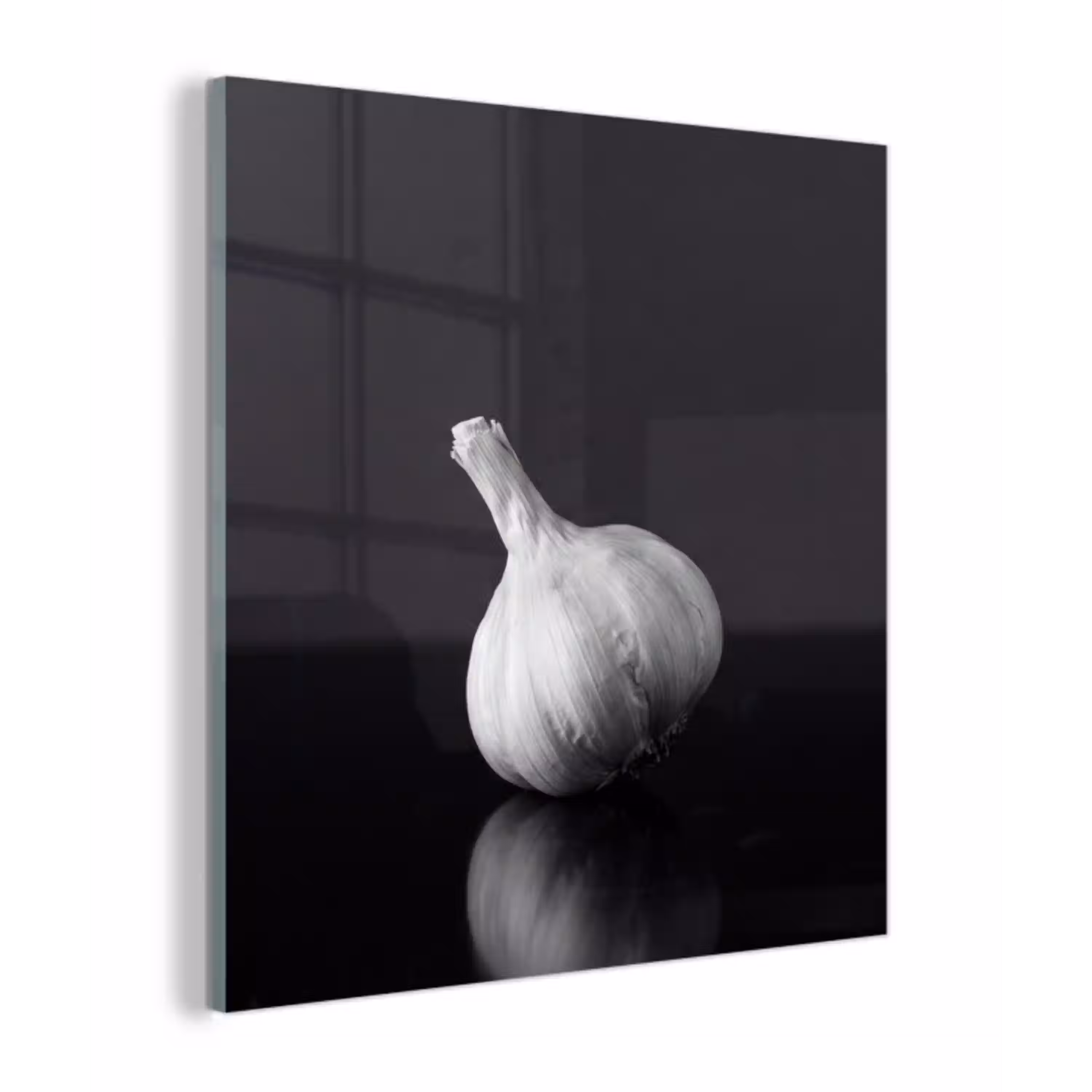 Knoflook - Zwart - Wit plexiglas 5mm klein -z3d