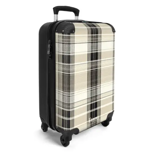 Klassiek geruit patroon in beige NBS - Handbagage koffer - Unisex middel -productfoto_3d