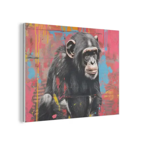 Graffiti - Chimpansee - Dieren - Street art - Banksy PET vilt klein -3d