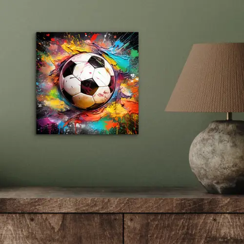 Voetbal - Verf - Kleuren - Zwart - Wit aluminium wit klein -sfeer2