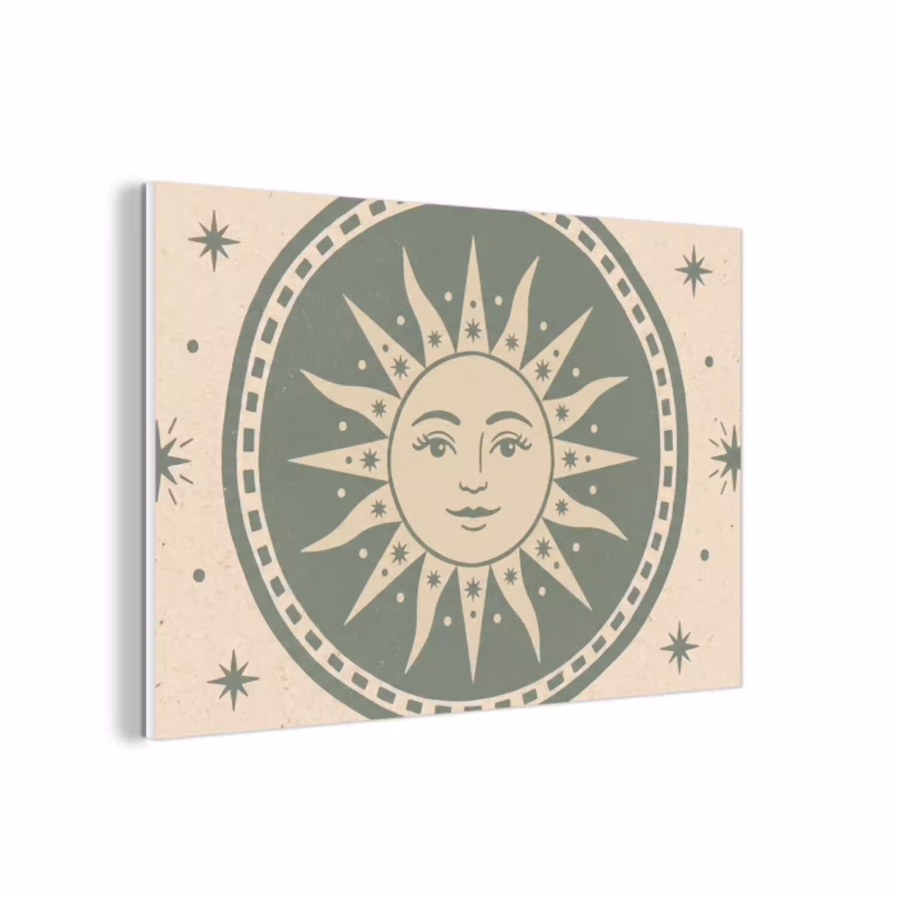 Zon - Sterren - Astrologie - Vintage - Groen forex 5mm xxl -3d
