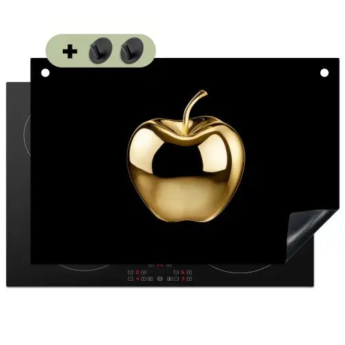 Appel - Goud - Chrome - Zwart Inductie beschemer met haakjes klein -3d