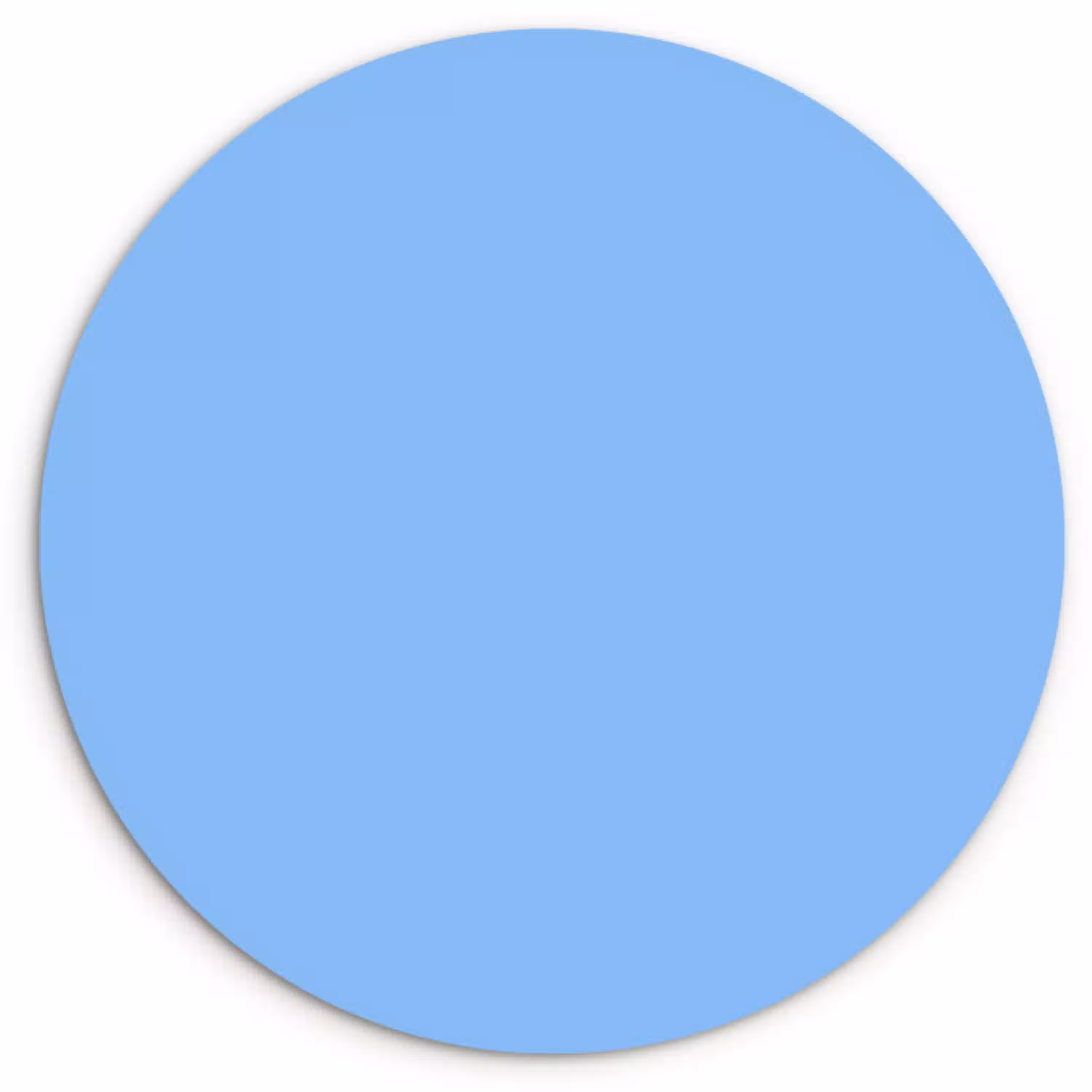 Sky - Glow - Blauw Wandcirkel kunststof plaat 5mm dik klein 188 -3d
