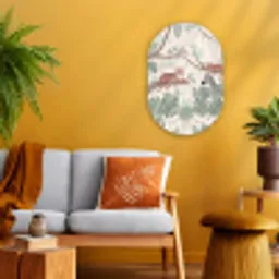 Jungle - Rustiek - Pastel Wandcirkel Ovaal Forex klein -sfeer4