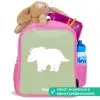 Groen met Triceratops dino Kinderrugzak - Roze middel -inhoud_NL