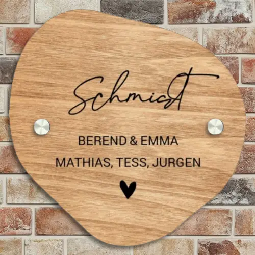 Licht hout - Sierlijk Naambord Organisch middel -sfeer10