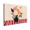 Vaas - Bloemen - Vlinder - Rood Tuinposter op houten frame 2 cm dik klein -3d