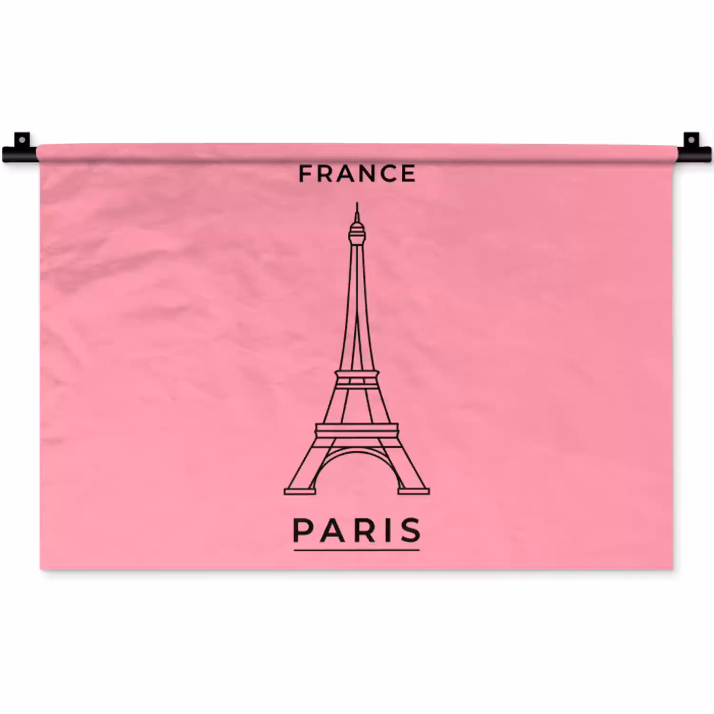 Eiffeltoren - Parijs - Architectuur - Minimalistisch - Roze Wandkleed katoen klein -zz3d