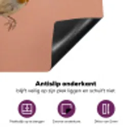 Roodborst - Natuur - Roze Inductie beschermer vinyl 3mm middel -zzzzzzz-cc-onderkant
