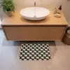 Vlechtpatroon - Groen - Roze - Geometrisch Badmat klein 997 -sfeer1
