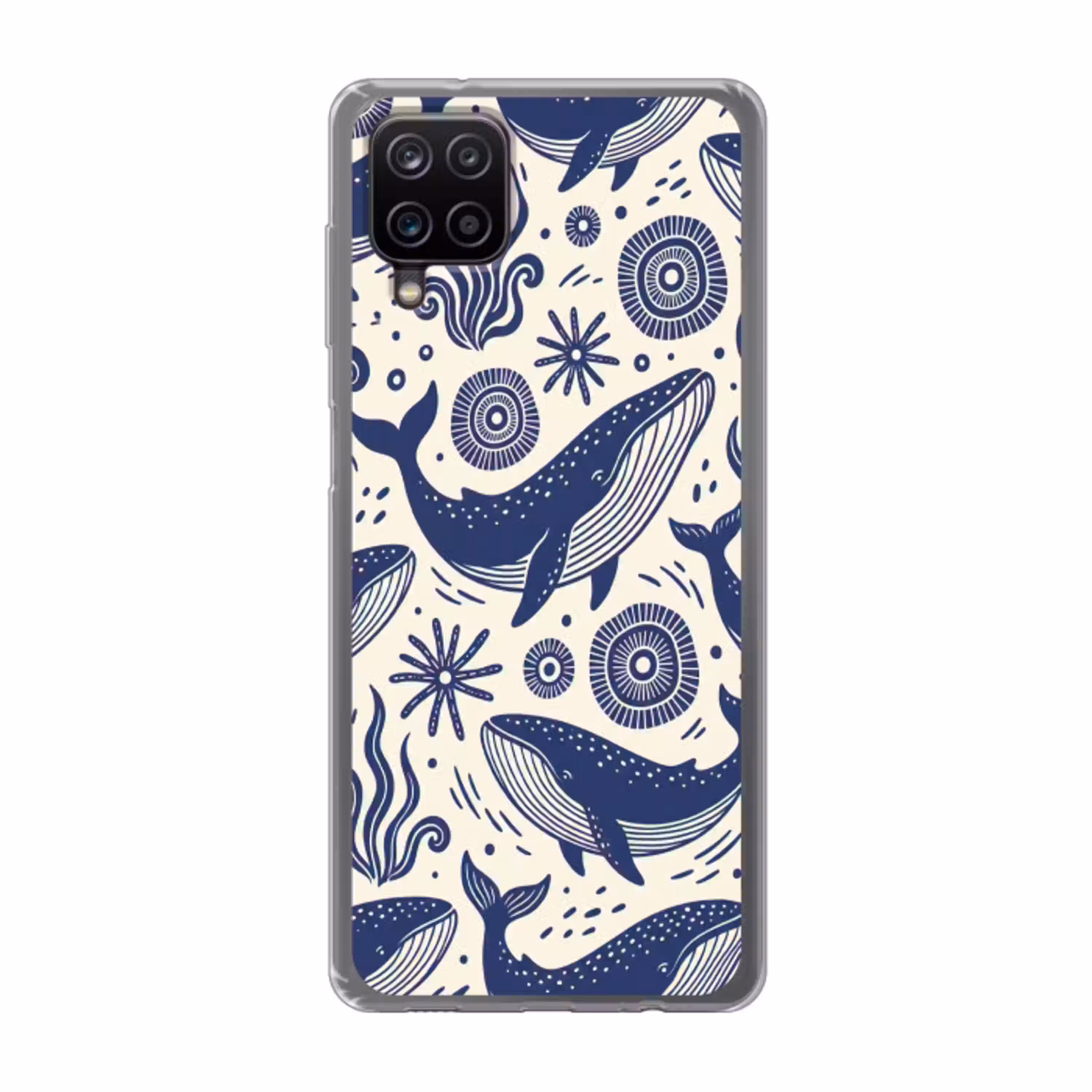 Walvis - Onderwater - Dieren - Abstract - Blauw Telefoonhoesje Samsung Galaxy A12 klein -3d