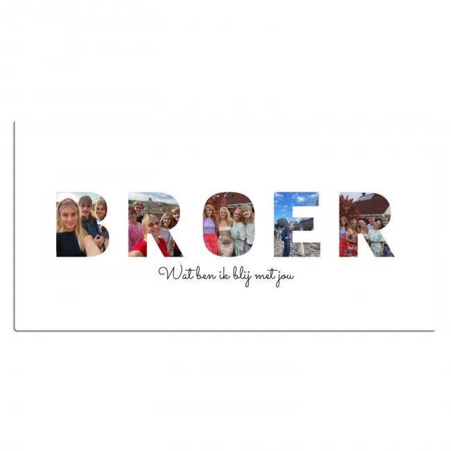 Gepersonaliseerde bureau onderlegger - Broer - Lettercollage