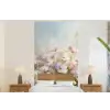 Bloemenveld - Lichte tinten - Geschilderd fotobehang vinyl groot -bed