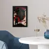 Krijger - Draak - Zwart - Rood - Rook fotolijst zwart zonder passe partout klein -sfeer4