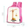 Torenkraan - Getekend - Oranje Kinderrugzak - Roze middel -productfoto_formaten