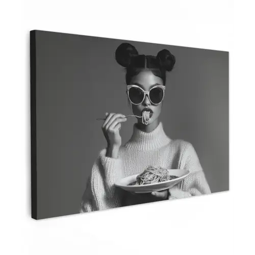 Vrouw - Pasta - Zonnebril canvas 2cm klein -z3d