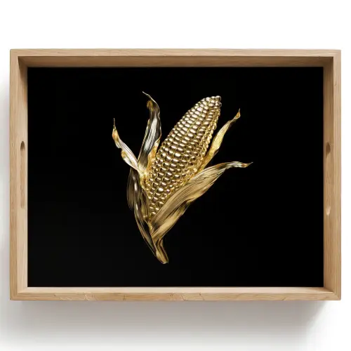 Mais - Eten - Goud - Zwart Dienblad Rechthoek middel -z3d_shopping
