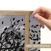 Bomen - Gezicht - Bladeren - Moderne kunst Light Box met batterij (Wandlamp) middel -USP_websiteprintNL