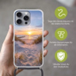 Strand - Zonsondergang - Natuur - Landschap Hoesje iPhone 16 Pro Max met koord klein -sfeer2_DE