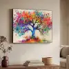 Levensboom - Natuur - Kleurrijk - Boom Textielframe zwart klein -sfeer3